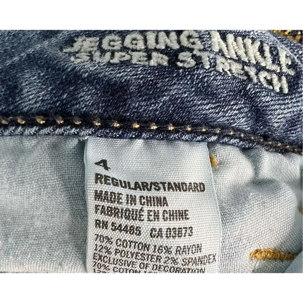 American Eagle Ankle Length Jeggings With Patchwork Design